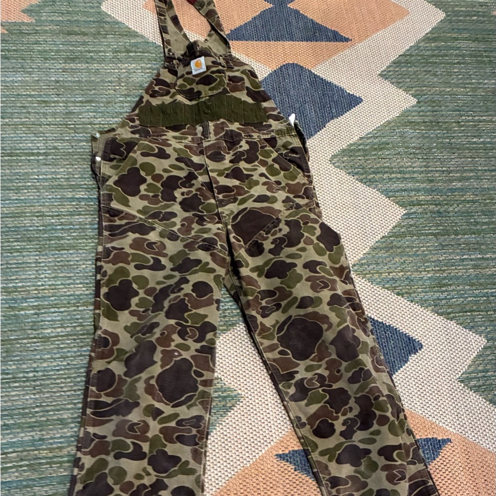 Vintage 80s Carhartt duck Camouflage Overalls size 36x32